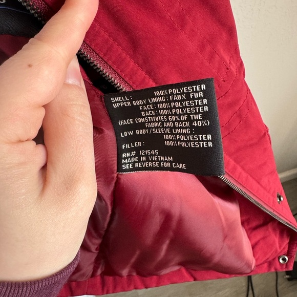 London Fog Red Zip and Button Parka Coat Womens S Winter Gorpcore Outdoor - Picture 6 of 8
